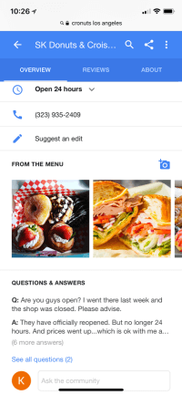 Screenshot of Google My Business